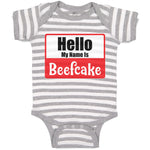 Baby Clothes Hello My Name Is Beefcake Baby Bodysuits Boy & Girl Cotton