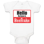 Baby Clothes Hello My Name Is Beefcake Baby Bodysuits Boy & Girl Cotton