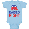 Baby Clothes Raised Right with An American Republican Flag Baby Bodysuits Cotton