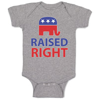 Baby Clothes Raised Right with An American Republican Flag Baby Bodysuits Cotton