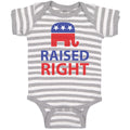Baby Clothes Raised Right with An American Republican Flag Baby Bodysuits Cotton
