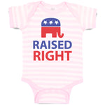 Baby Clothes Raised Right with An American Republican Flag Baby Bodysuits Cotton