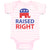 Baby Clothes Raised Right with An American Republican Flag Baby Bodysuits Cotton