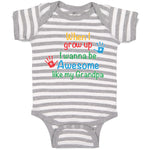 Baby Clothes When I Grow up I Wanna Be Awesome like My Grandpa with Handprint