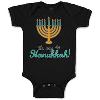 Baby Clothes It's My 1St Hanukkah! Menorah Candle Stand with 9 Candles Cotton