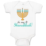 Baby Clothes It's My 1St Hanukkah! Menorah Candle Stand with 9 Candles Cotton
