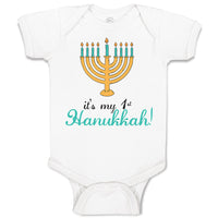 Baby Clothes It's My 1St Hanukkah! Menorah Candle Stand with 9 Candles Cotton