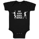 Eat. Sleep. Dance. Repeat. Girls Dancing Silhouette