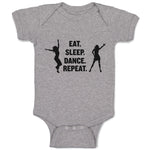 Baby Clothes Eat. Sleep. Dance. Repeat. Girls Dancing Silhouette Baby Bodysuits
