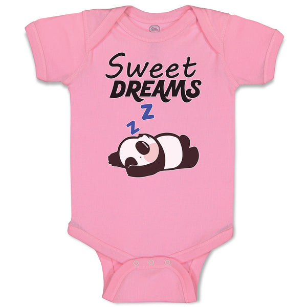 Baby Clothes Sweets Dreams Toy Panda Sleeping with Hands up Baby Bodysuits