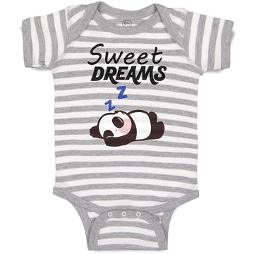 Baby Clothes Sweets Dreams Toy Panda Sleeping with Hands up Baby Bodysuits