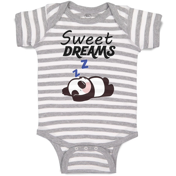 Baby Clothes Sweets Dreams Toy Panda Sleeping with Hands up Baby Bodysuits