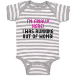 Baby Clothes I'M Finally Here!I Was Running out of Womb! Baby Bodysuits Cotton