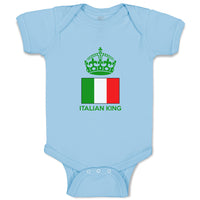 Baby Clothes Italian King Crown Countries Baby Bodysuits Boy & Girl Cotton
