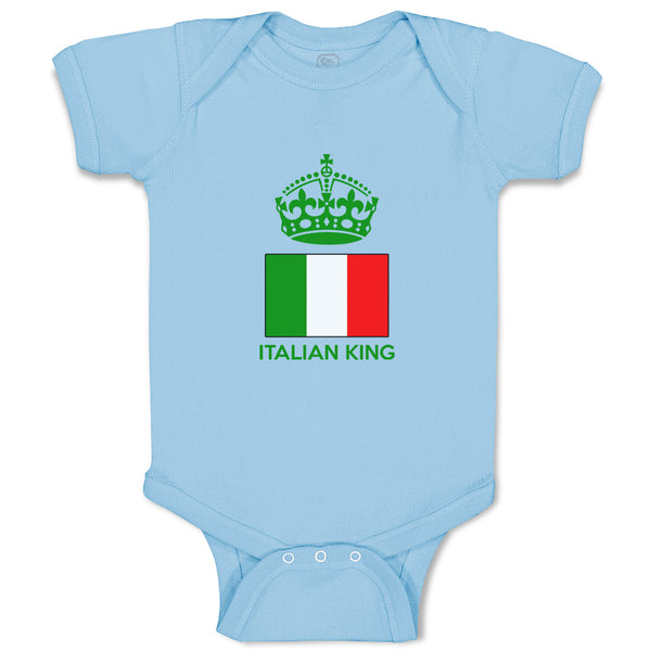 Baby Clothes Italian King Crown Countries Baby Bodysuits Boy & Girl Cotton