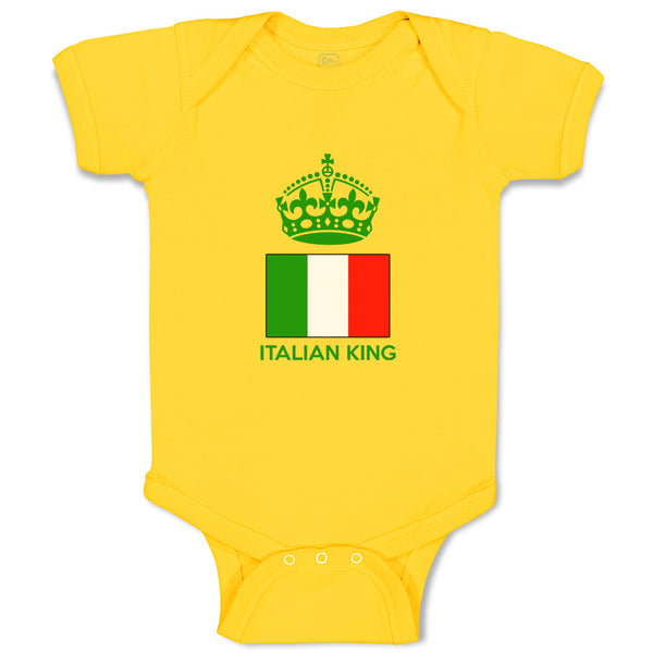 Baby Clothes Italian King Crown Countries Baby Bodysuits Boy & Girl Cotton