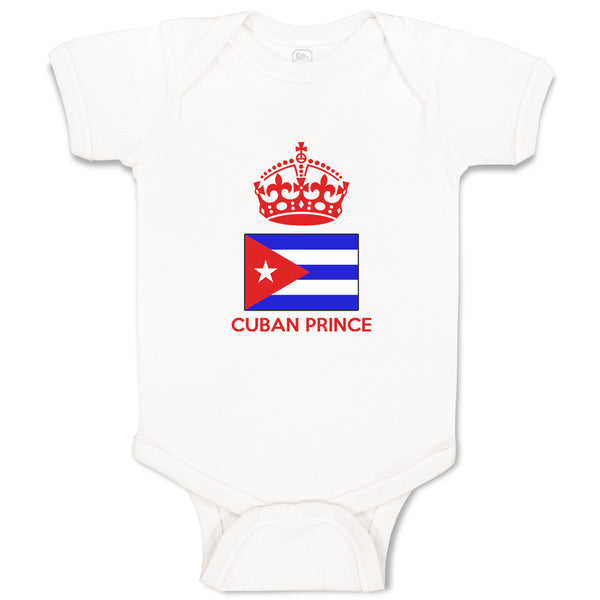 Baby Clothes Cuban Prince Crown Countries Baby Bodysuits Boy & Girl Cotton