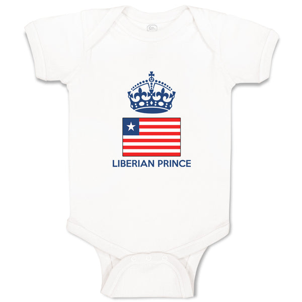 Baby Clothes Liberian Prince Crown Countries Baby Bodysuits Boy & Girl Cotton