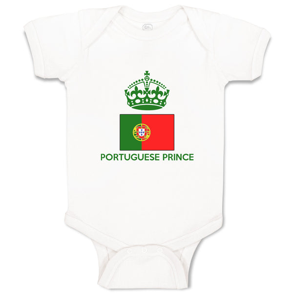 Baby Clothes Portuguese Prince Crown Countries Baby Bodysuits Boy & Girl Cotton