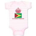 Baby Clothes Guyanese Princess Crown Countries Baby Bodysuits Boy & Girl Cotton