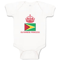 Baby Clothes Guyanese Princess Crown Countries Baby Bodysuits Boy & Girl Cotton