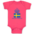 Baby Clothes Swedish Princess Crown Countries Baby Bodysuits Boy & Girl Cotton