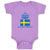 Baby Clothes Swedish Princess Crown Countries Baby Bodysuits Boy & Girl Cotton