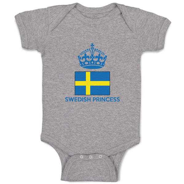 Baby Clothes Swedish Princess Crown Countries Baby Bodysuits Boy & Girl Cotton