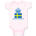 Baby Clothes Swedish Princess Crown Countries Baby Bodysuits Boy & Girl Cotton