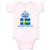 Baby Clothes Swedish Princess Crown Countries Baby Bodysuits Boy & Girl Cotton