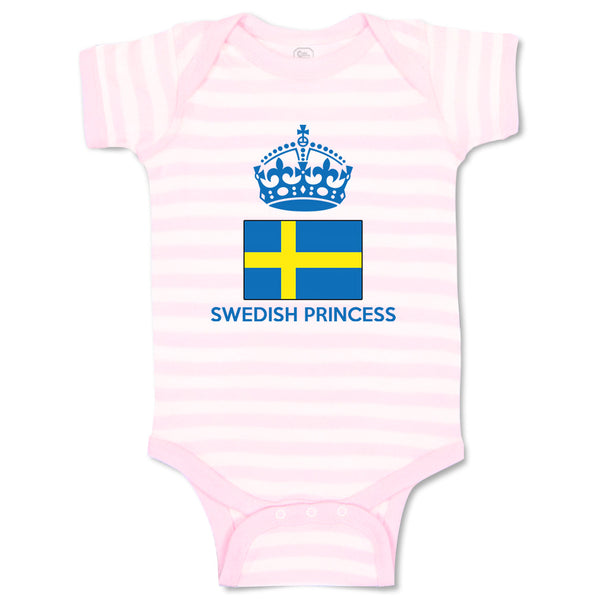Baby Clothes Swedish Princess Crown Countries Baby Bodysuits Boy & Girl Cotton