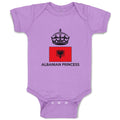 Baby Clothes Albanian Princess Crown Countries Baby Bodysuits Boy & Girl Cotton