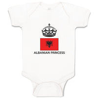Baby Clothes Albanian Princess Crown Countries Baby Bodysuits Boy & Girl Cotton