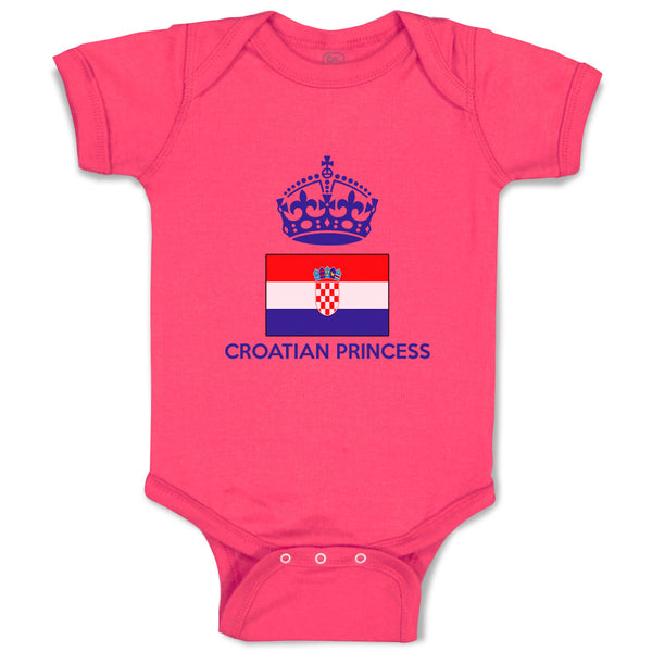 Baby Clothes Croatian Princess Crown Countries Baby Bodysuits Boy & Girl Cotton