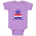 Baby Clothes Croatian Princess Crown Countries Baby Bodysuits Boy & Girl Cotton