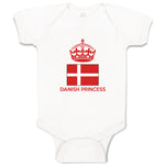 Baby Clothes Danish Princess Crown Countries Baby Bodysuits Boy & Girl Cotton