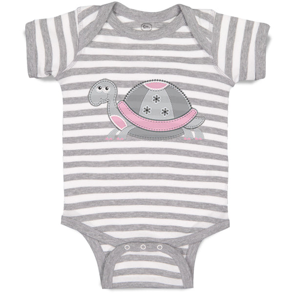 Baby Clothes Pink and Grey Turtle Funny Baby Bodysuits Boy & Girl Cotton