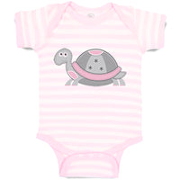 Baby Clothes Pink and Grey Turtle Funny Baby Bodysuits Boy & Girl Cotton