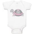 Baby Clothes Pink and Grey Turtle Funny Baby Bodysuits Boy & Girl Cotton