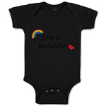 Life Is Beautiful with Rainbow and Heart Funny Humor