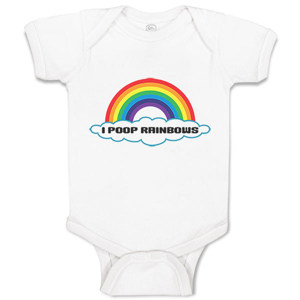 Baby Clothes Rainbow Text Poop Rainbows Funny Humor Baby Bodysuits Cotton