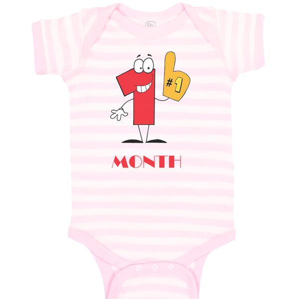 Baby Clothes Number 1 Month Birthday Funny Humor Baby Bodysuits Cotton