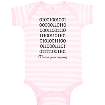 Baby Clothes 0101110111 Is Love You in Computer Funny Nerd Geek Baby Bodysuits