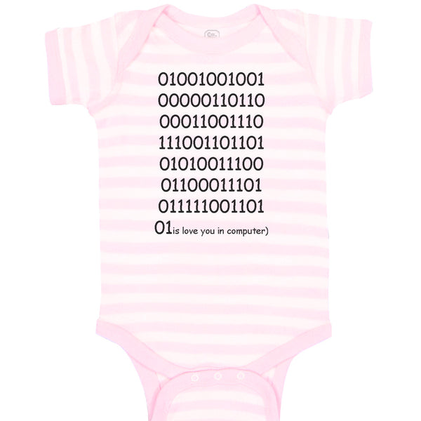 Baby Clothes 0101110111 Is Love You in Computer Funny Nerd Geek Baby Bodysuits