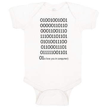 Baby Clothes 0101110111 Is Love You in Computer Funny Nerd Geek Baby Bodysuits