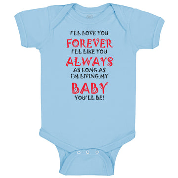 Baby Clothes Love You Forever Living Baby You'Ll Be Valentines Love Cotton