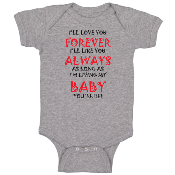 Baby Clothes Love You Forever Living Baby You'Ll Be Valentines Love Cotton