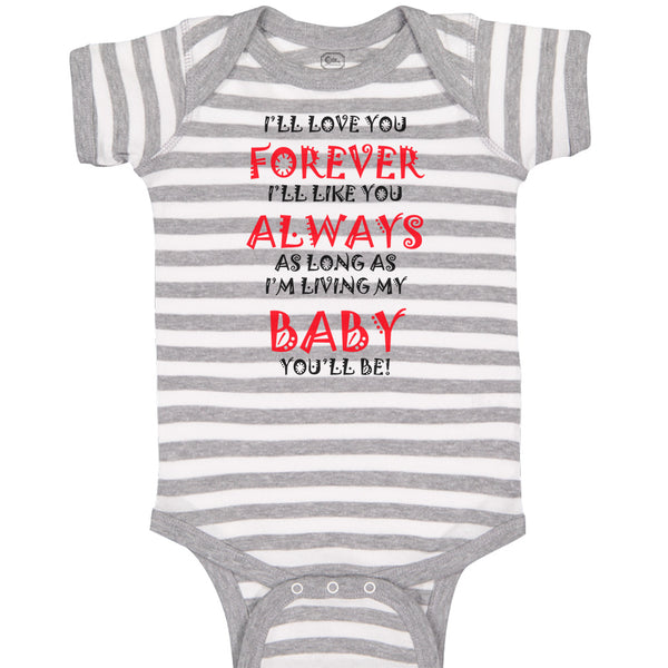 Baby Clothes Love You Forever Living Baby You'Ll Be Valentines Love Cotton