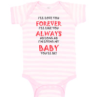 Baby Clothes Love You Forever Living Baby You'Ll Be Valentines Love Cotton