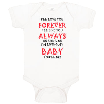 Baby Clothes Love You Forever Living Baby You'Ll Be Valentines Love Cotton